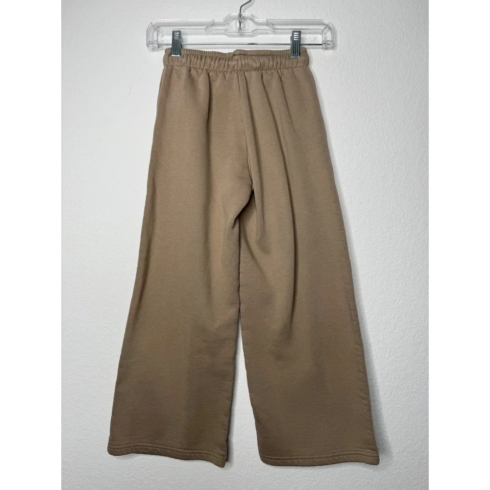 Zara Boys 2 Piece Set Green Hoodie Tan Los Angeles Wide Leg Sweatpants Size 9/10
